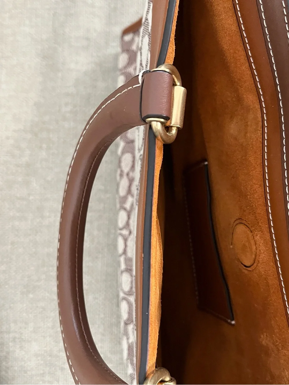 Large Coach Brown Signature Canvas Bag/fits a Laptop